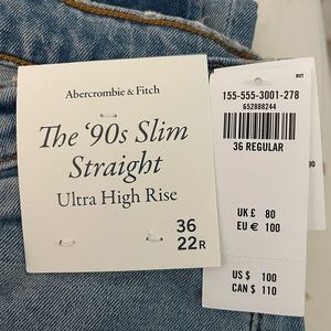 A&F Ultra High Rise 90s Slim Straight Jean